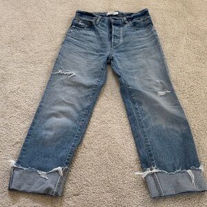 Moussy vintage Light Blue Distressed Boyfriend Jeans Sz 24